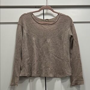 Free People lightweight wool blend top lWomen's Beige Long Sleeve Top medium